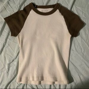 Brandy Melville Brown Sleeve Bella Top
